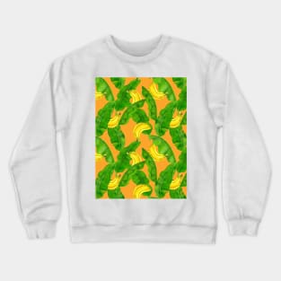 Bananas and leaves watercolor design Crewneck Sweatshirt